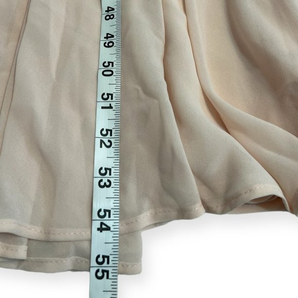 Lulu's Peach Pink Maxi Dress L Spaghetti Strap Pleated Chiffon Gown Formal - Picture 10 of 10